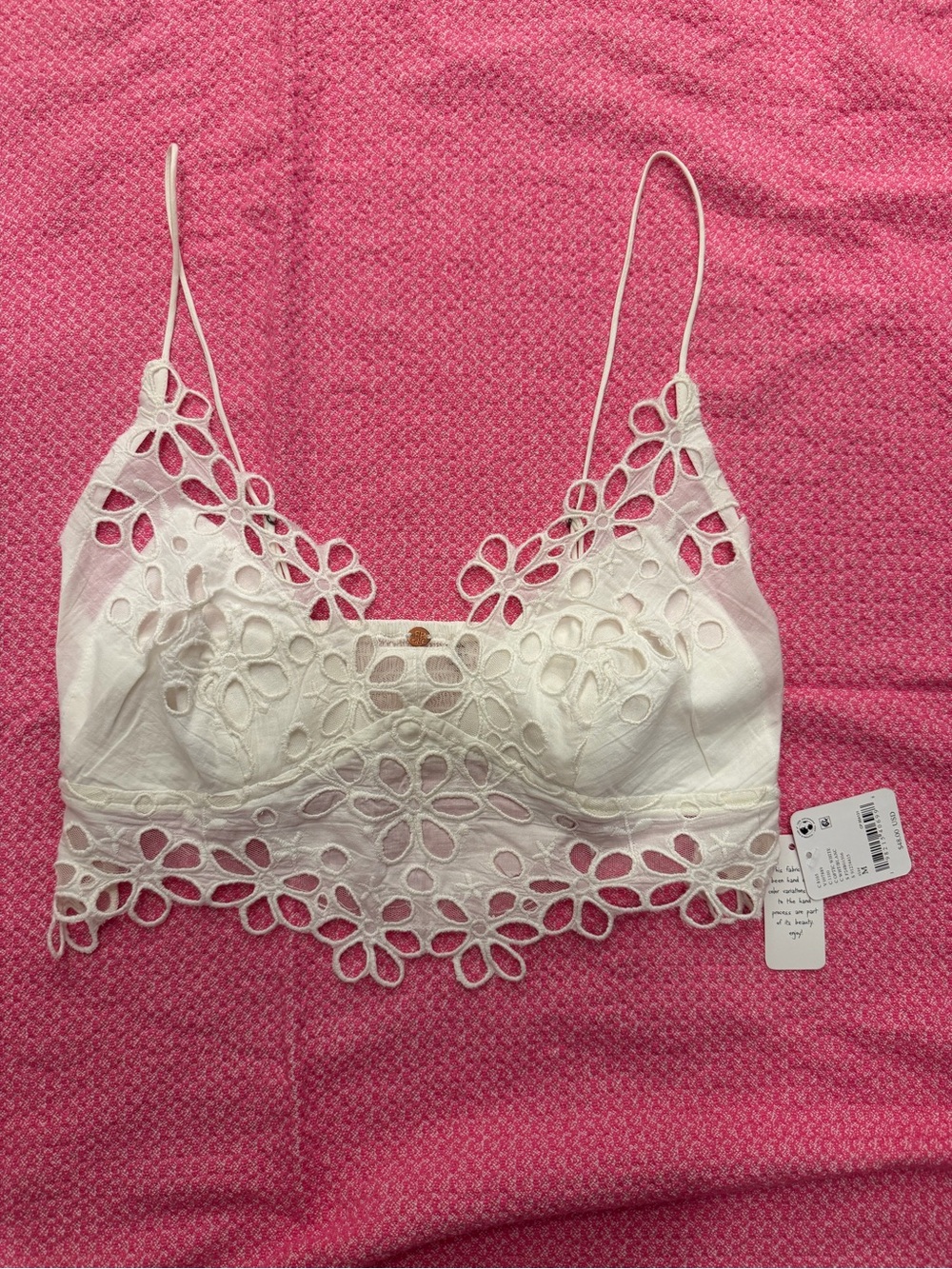 Free People Intimately Daisy Lace Bralette White Medium NWT